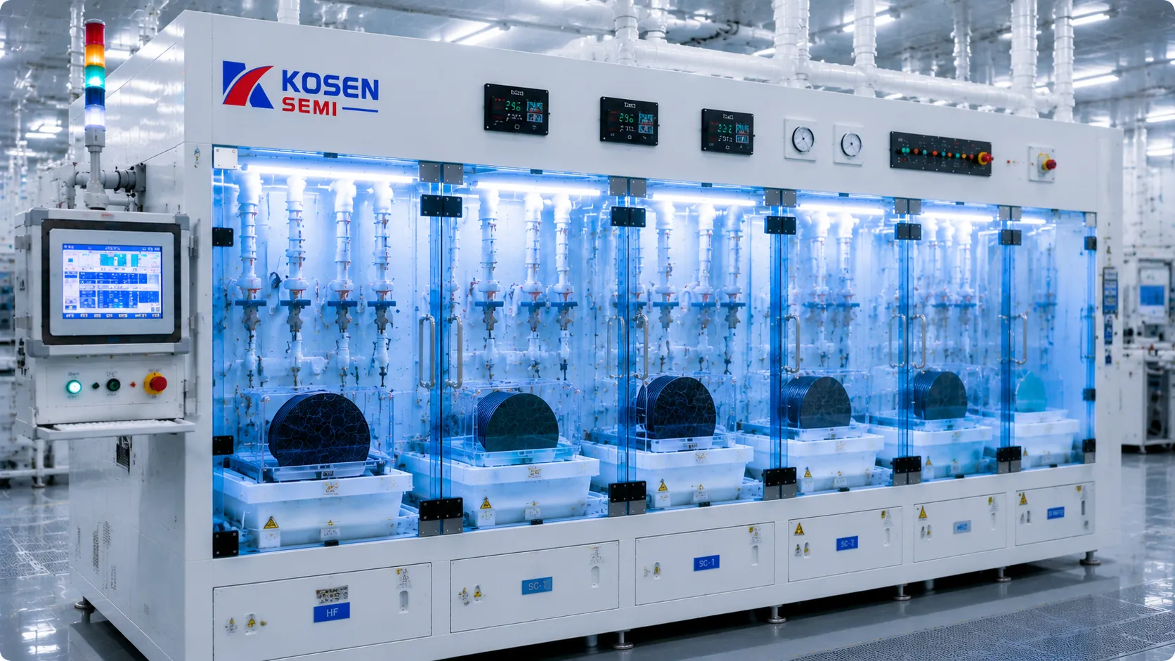 FEOL wafer cleaning process equipment