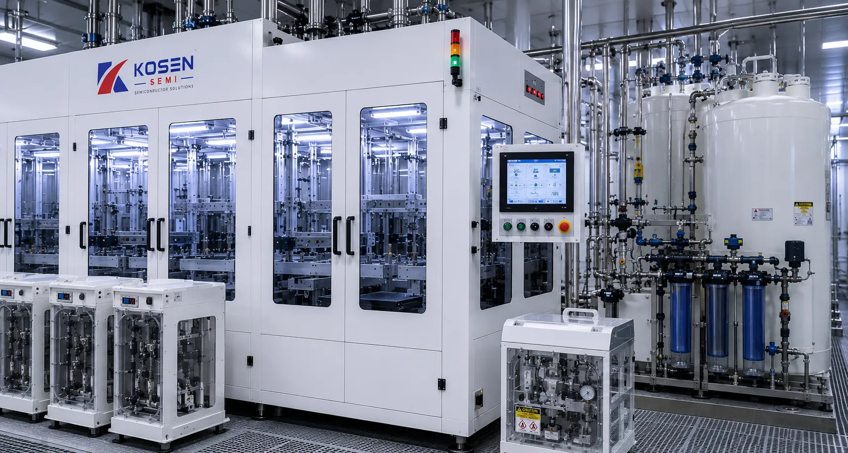 KOSEN SEMI Automated Wet Chemical Cleaning Equipment Rendering