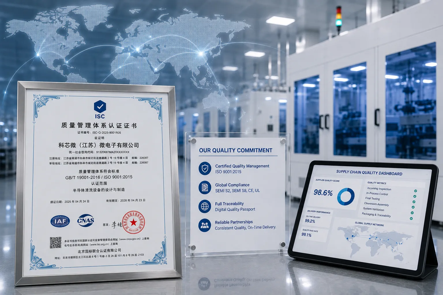 KOSEN SEMI quality inspection cleanroom facility and testing line