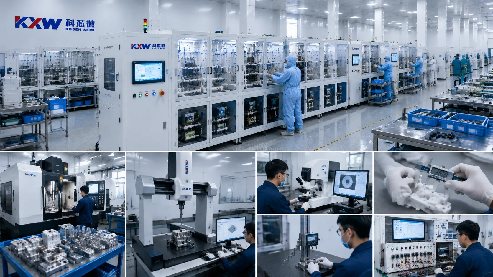 KOSEN SEMI ISO Class 5&ndash;7 cleanroom manufacturing and testing facility