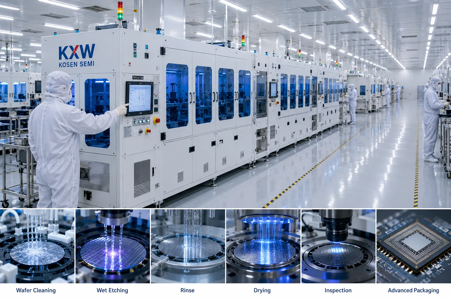 Front-end semiconductor manufacturing wet process integration