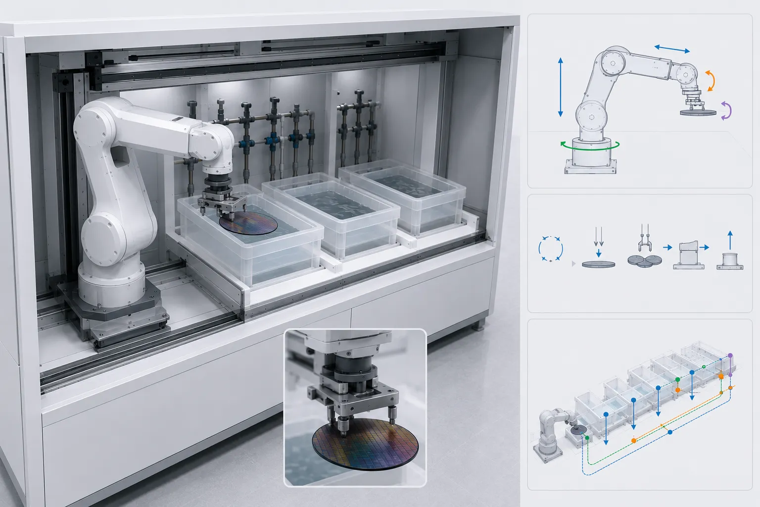 KOSEN SEMI Robotic Wafer Transfer System Diagram