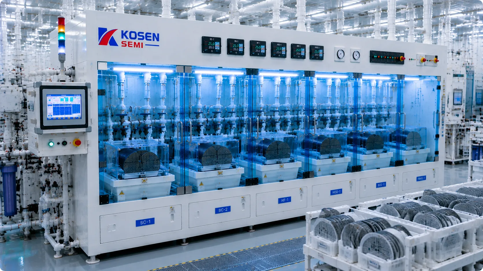 KOSEN SEMI Batch Wet Bench System Installation