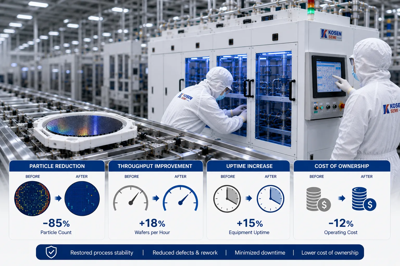 KOSEN SEMI Wafer Cleaning Upgrade Performance Metrics Comparison Table