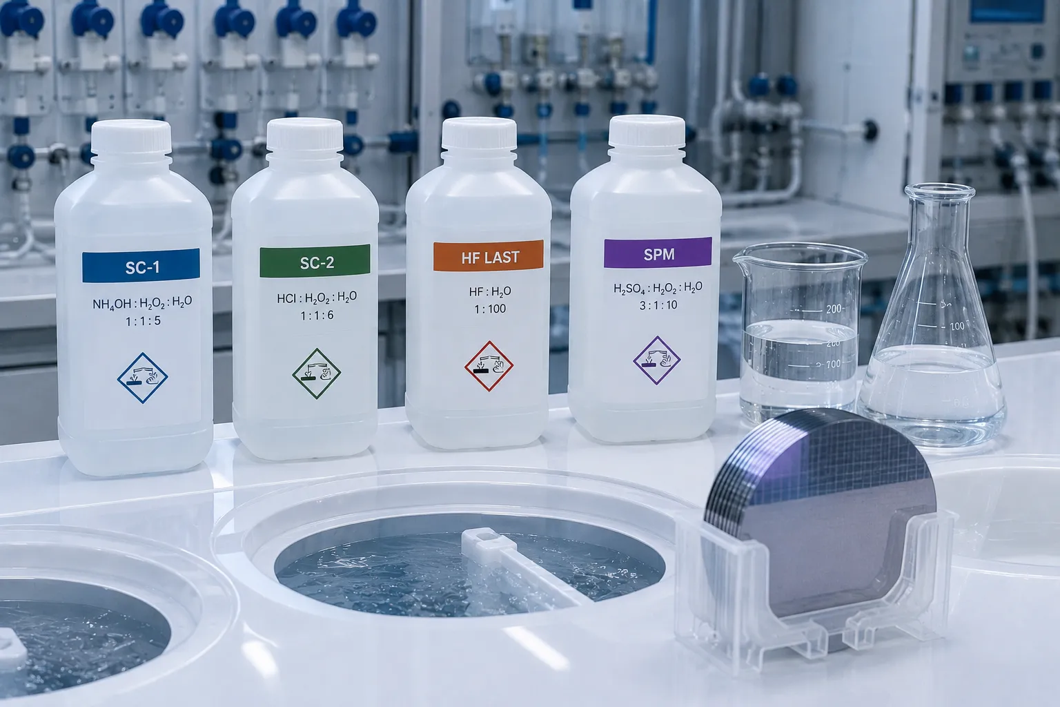 RCA Standard Wet Chemical Cleaning Process Schematic