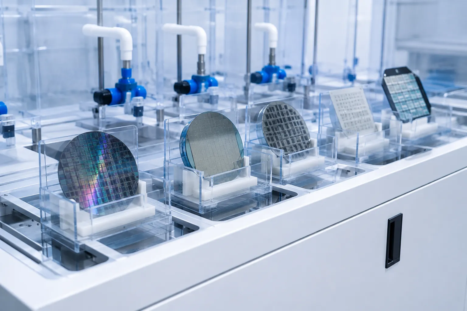 Semiconductor wet bench application matching and clean bench process module layout