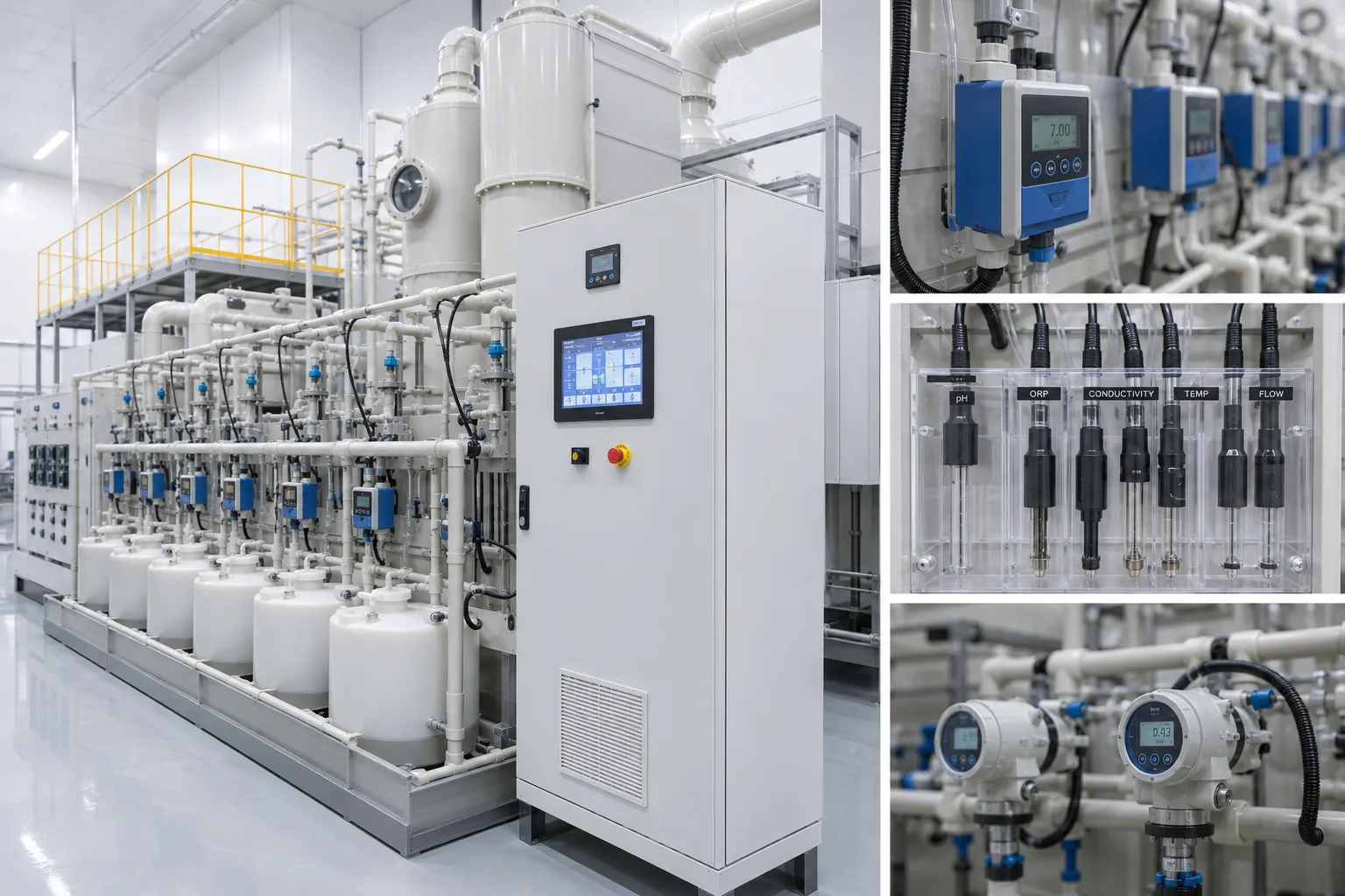 KOSEN SEMI automated chemical dosing and sensor control panel for semiconductor exhaust scrubbers