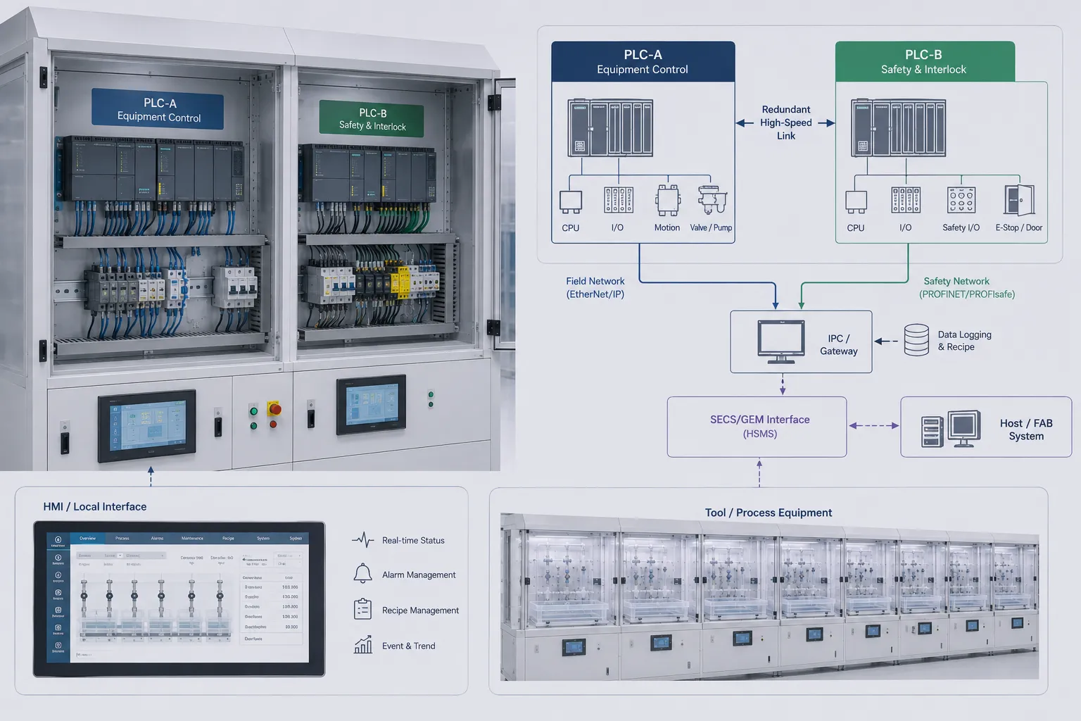 Control Software Integration and MES Network Diagram