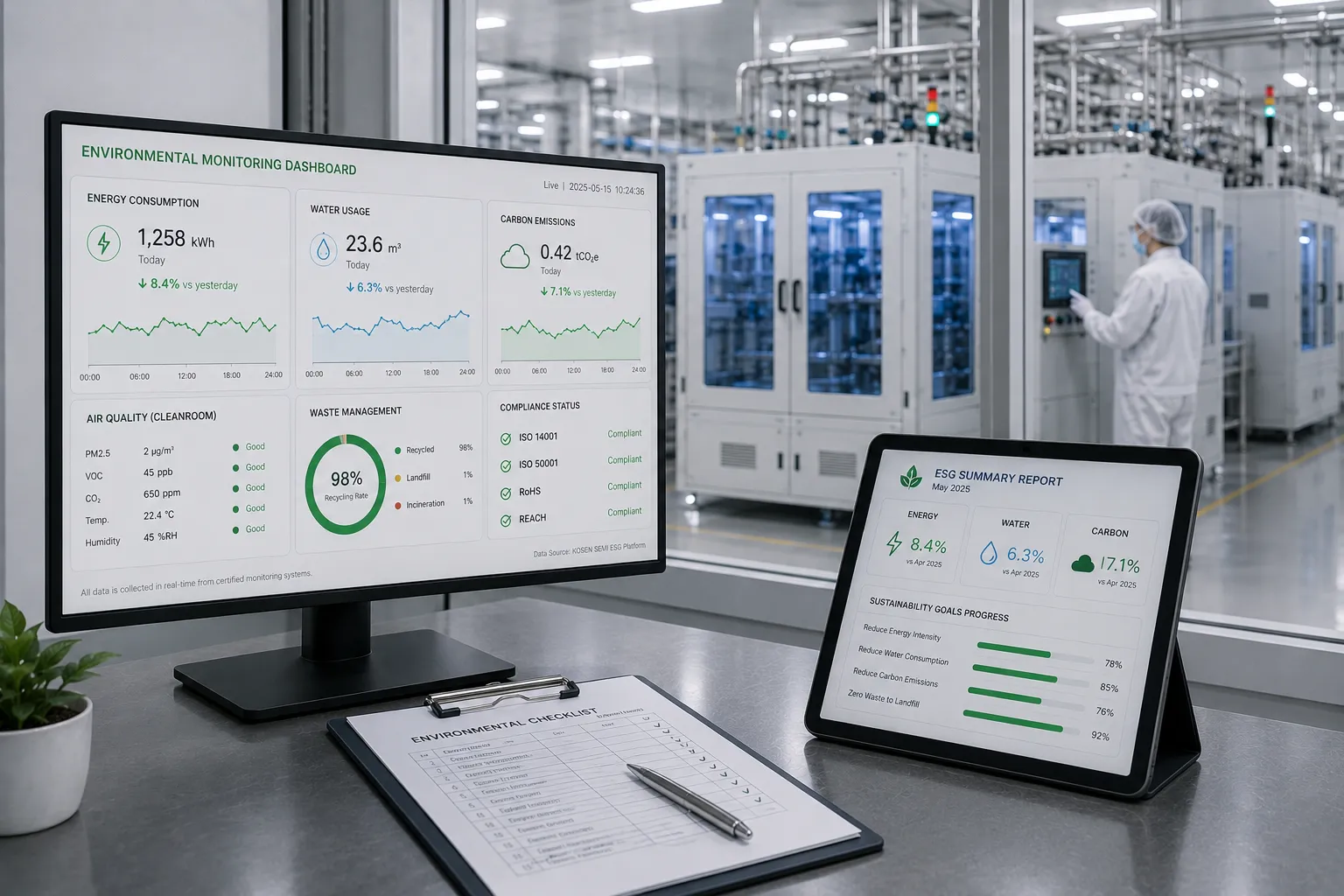 Green Manufacturing Facility and Environmental Monitoring Infrastructure