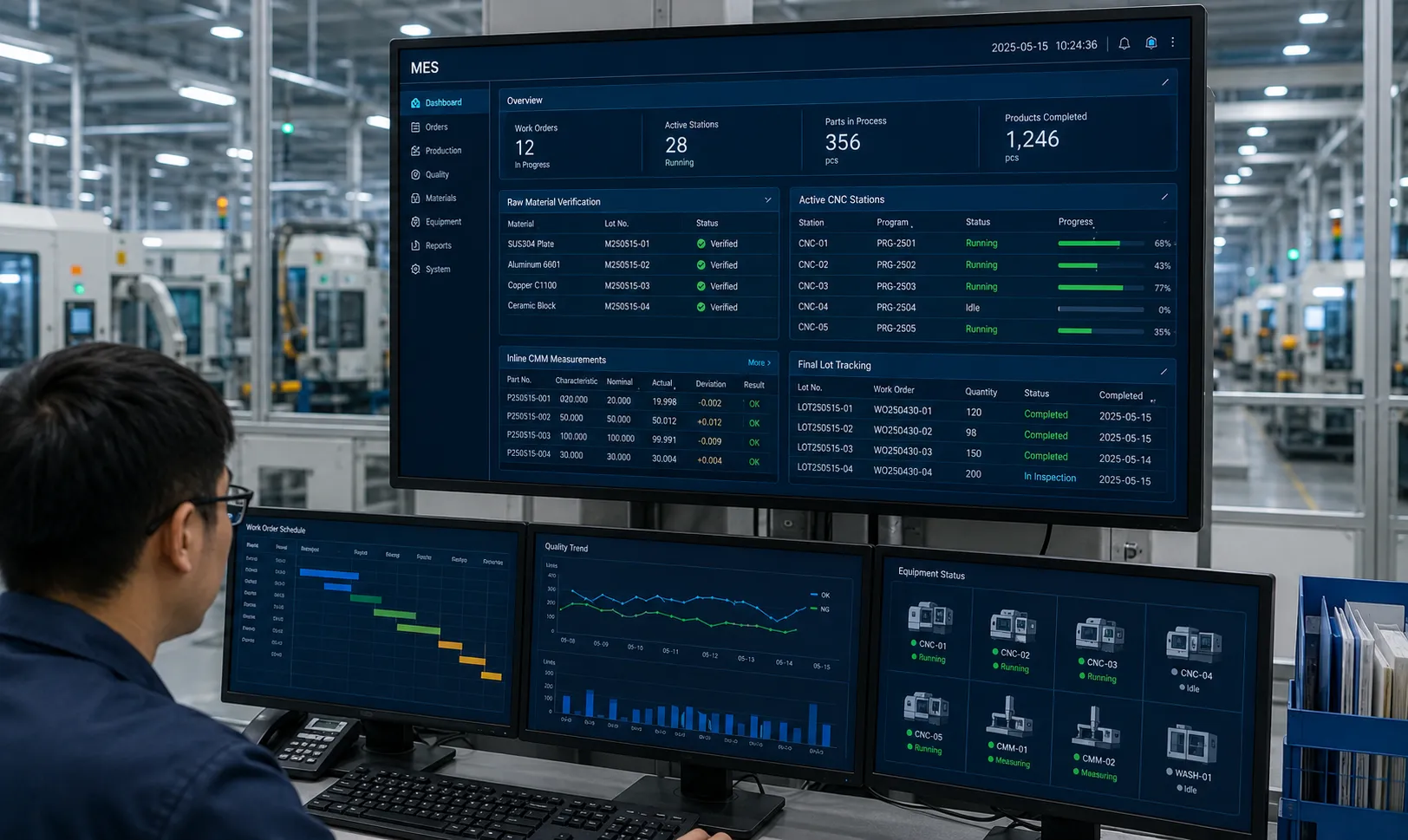KOSEN SEMI Digital MES Dashboard and Laser Component Traceability Interface