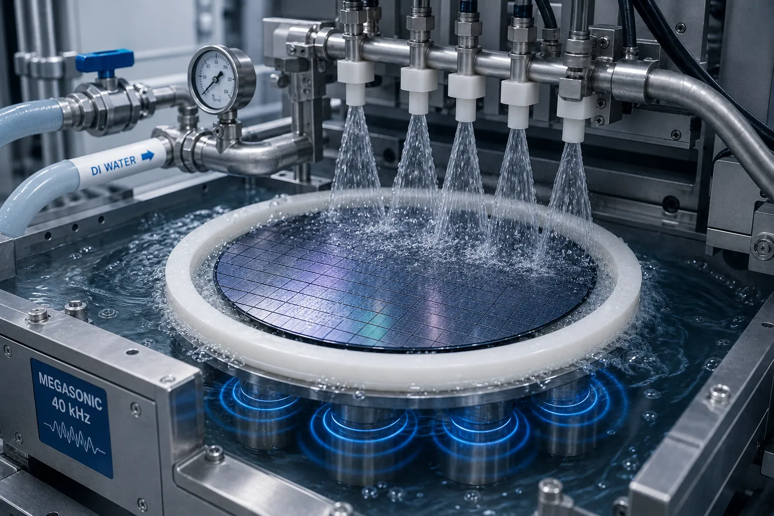 Megasonic Assisted Wafer Cleaning Equipment