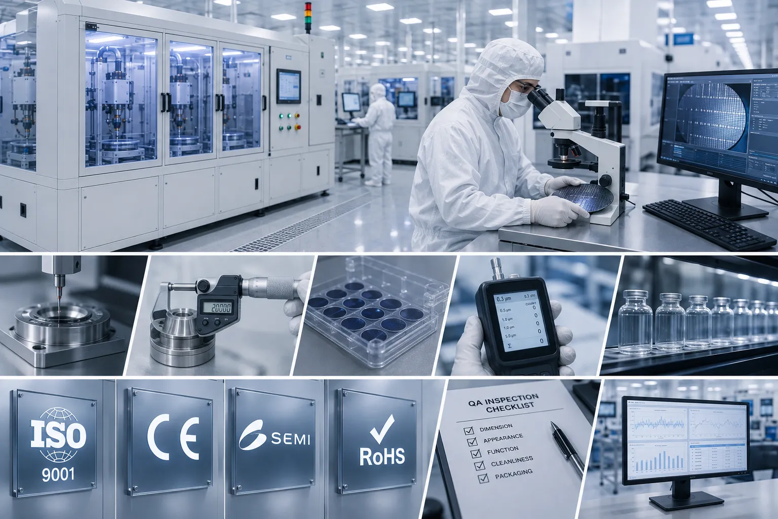 Semiconductor wet process equipment quality testing
