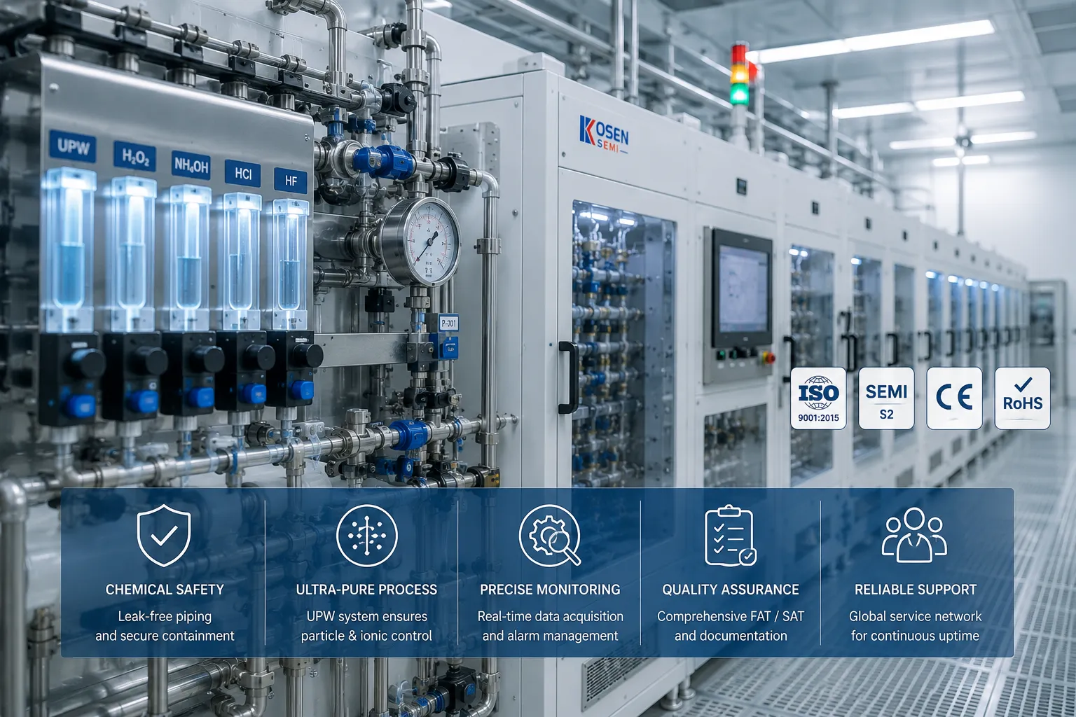 KOSEN SEMI cleanroom equipment installation and compliance verification