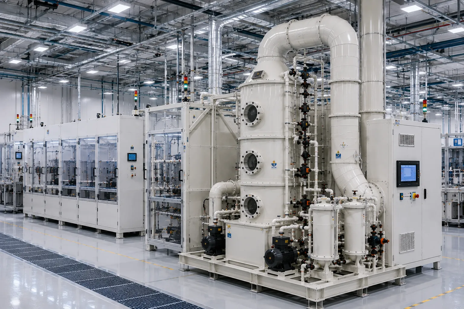 KOSEN SEMI Acid Gas Scrubber Dimensional Specifications and Technical Schematic
