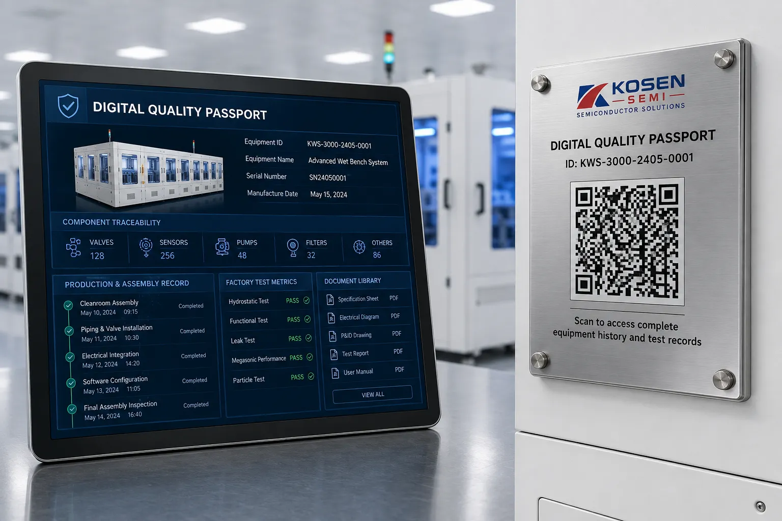Quality control inspection of semiconductor wet processing tool