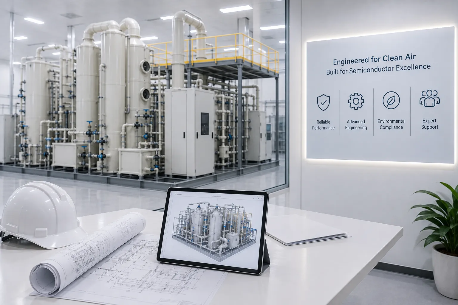 KOSEN SEMI custom gas abatement engineered solution diagram