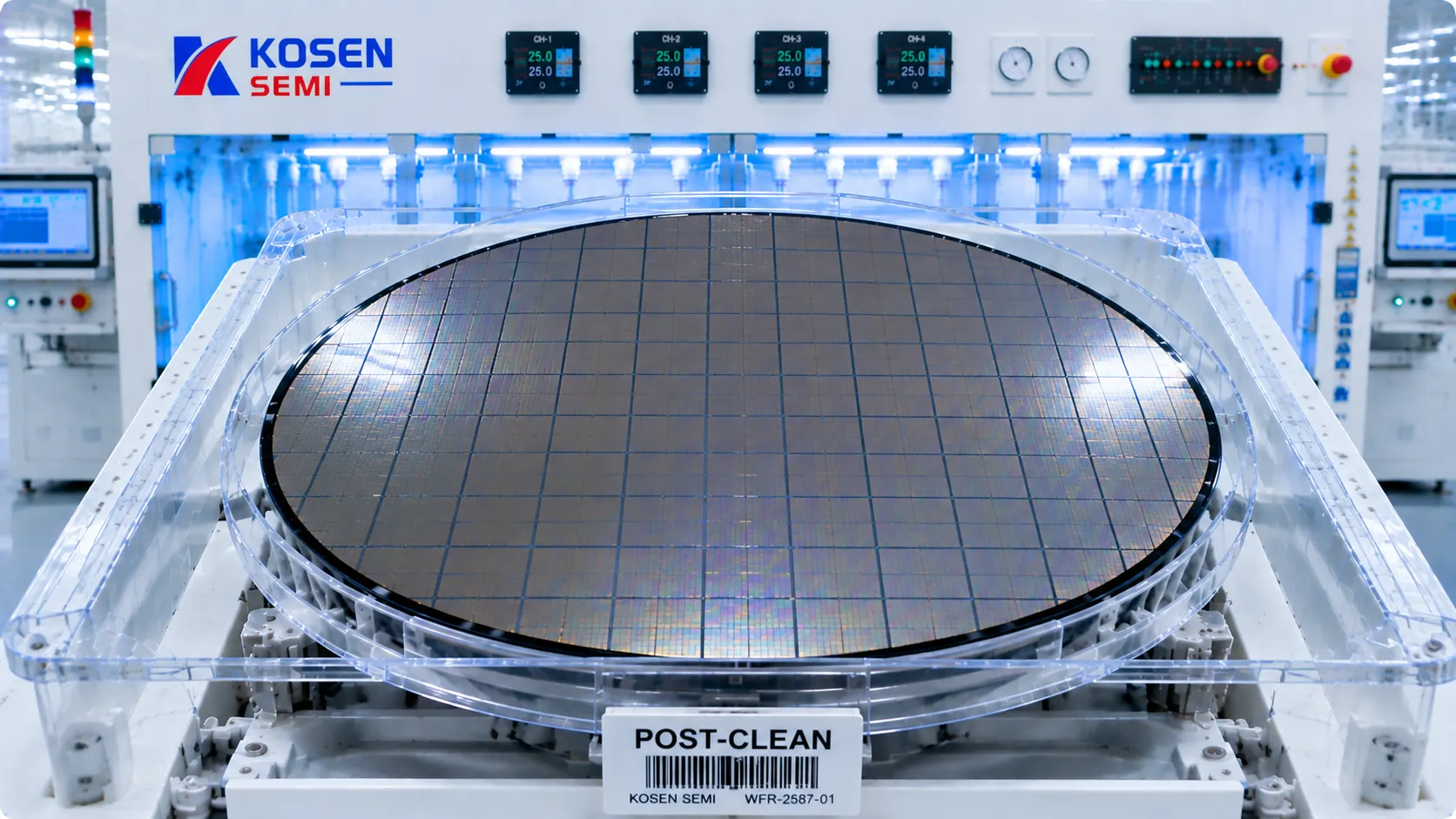After cleaning wafer surface showing improved cleanliness