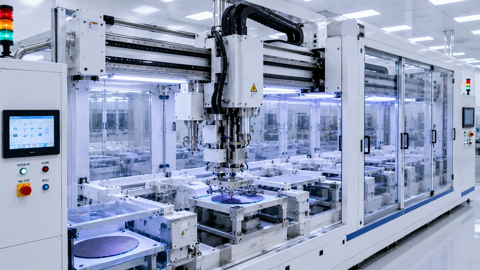 Automated batch chemical system with robotic transfer for semiconductor cleanroom operations